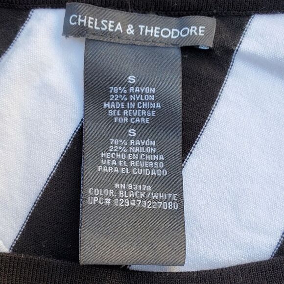 Chelsea & Theodore black/white batwing sweater - Picture 7 of 8